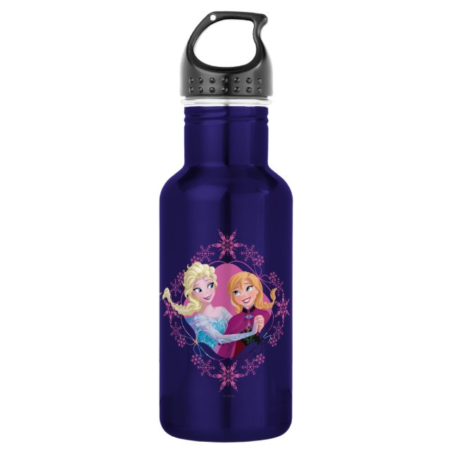 Bouteille D'eau Anna et Elsa| Famille pour toujours (Devant)