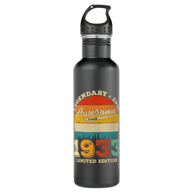 Bouteille D'eau anniversaire âgé de 92 ans 1933 Magnifique cadeau  (Devant)