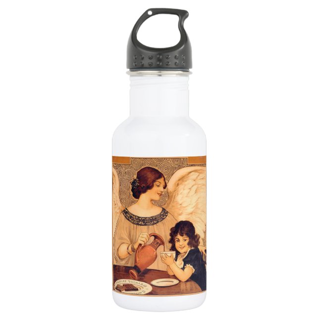 Bouteille D'eau Antique française au chocolat (Devant)