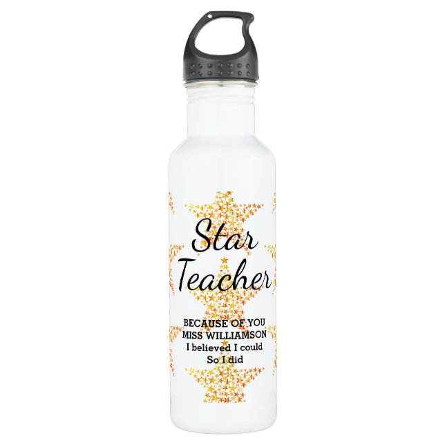 Bouteille D'eau APPRÉCIATION DE L'ENSEIGNANT STAR Je Pouvais Perso (Devant)