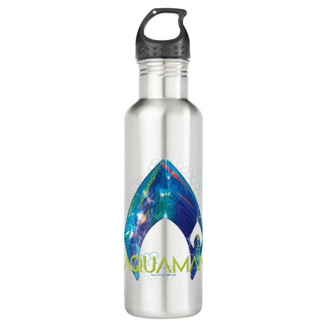 Bouteille D'eau Aquaman | Logo Aquaman modifié (Devant)