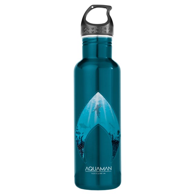 Bouteille D'eau Aquaman | Voir par Aquaman Logo Ocean Graphic (Devant)
