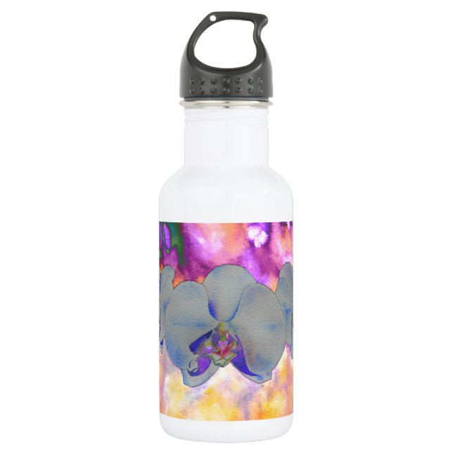 Bouteille D'eau Aquarelle Abstraite orchidées tropicales