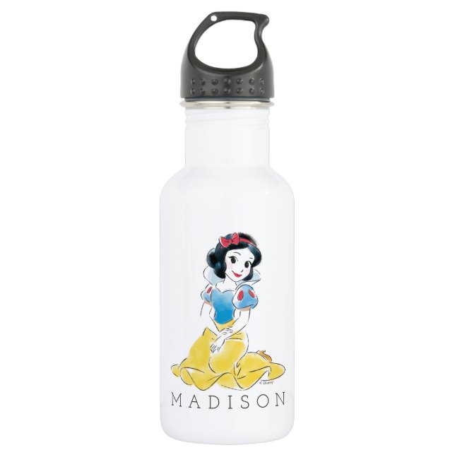 Bouteille D'eau Aquarelle blanche de neige princesse (Devant)
