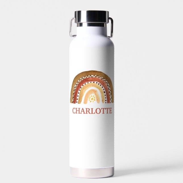 Bouteille D'eau Aquarelle Cute Boho Pastel Enfants Arc-en-ciel mod (Avant)