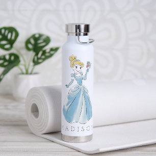 Bouteille D'eau Aquarelle Disney Cinderella Ajoutez votre nom
