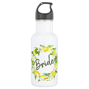 Bouteille D'eau Aquarelle Lemon Botanique Wreath BRIDE