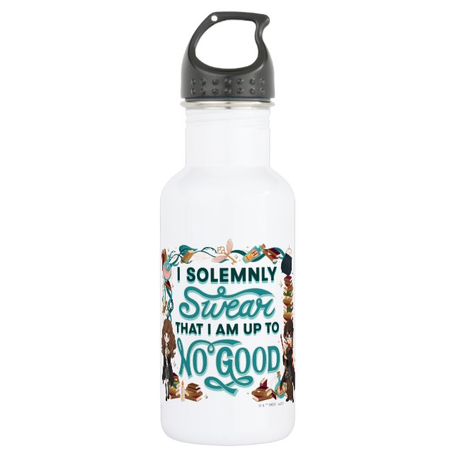 Bouteille D'eau Aquarelle magique "Je jure solennellement" (Devant)