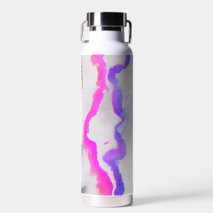 Bouteille D'eau Aquarelle violet et rose Abstrait