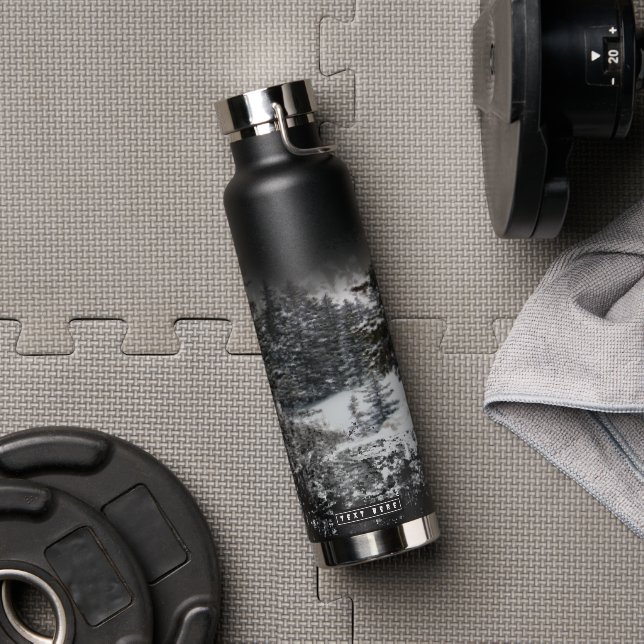 Bouteille D'eau Arbres neigeux forestiers | Forêt neigeuse (Couvercle)