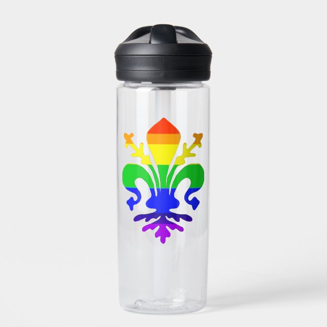 Bouteille D'eau Arc-en-ciel stylisé Fleur de Lis (Extérieur)