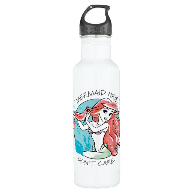 Bouteille D'eau Ariel Mermaid Hair s'en fiche (Devant)