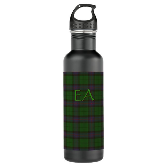 Bouteille D'eau Armstrong Official Clan Tartan avec vos initiales (Devant)