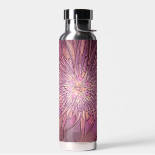 Bouteille D'eau Art floral fractal moderne abstrait Couleurs de ba