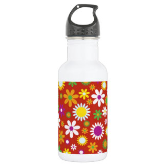 Bouteille D'eau Art Floral Rouge