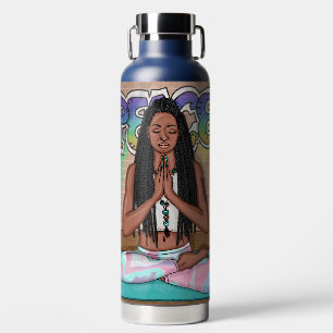 Bouteille D'eau Art urbain Jolie femme faisant la méditation