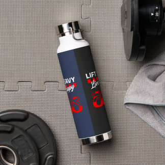 Bouteille D'eau Ascenseur Lourd Live Happy - Salle de gym, Motivat