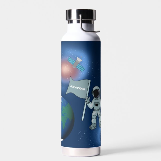 Bouteille D'eau Astronaut dans la galaxie spatiale Nom personnalis (Gauche)