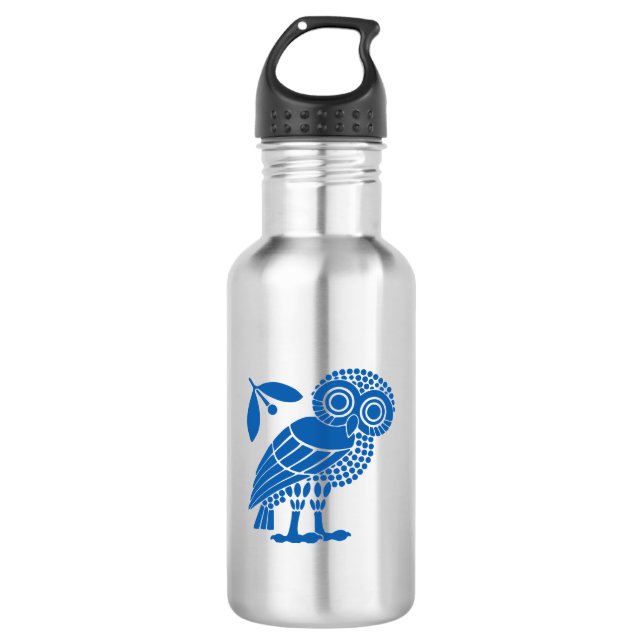 Bouteille D'eau Athens city municipality flag symbol emblem owl bi (Devant)