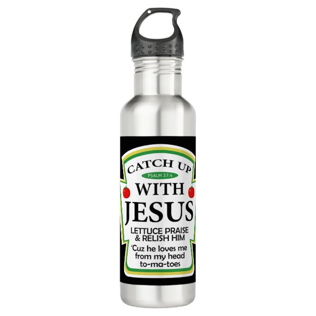 Bouteille D'eau Attraper avec Jésus Ketchup Sweat - shirt à capuch (Devant)