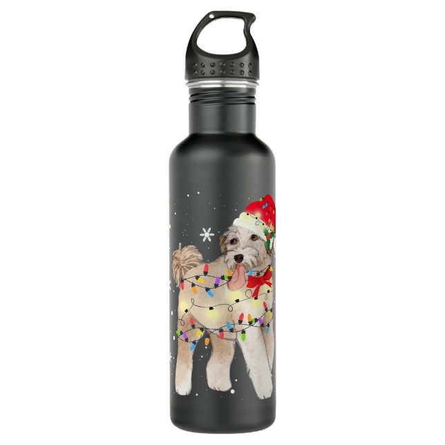Bouteille D'eau Aussiedoodle Chien Noël Lumière Noël Maman Papa Ca (Devant)