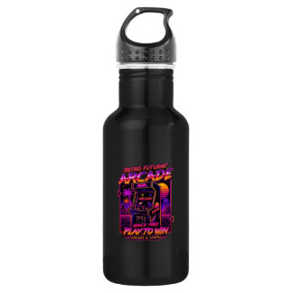 Bouteille D'eau Autocollant néon synthwave rétro arcade