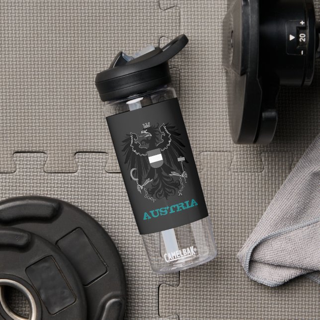 Bouteille D'eau Autriche Fitness & armoiries autrichiennes / drape (Droite)
