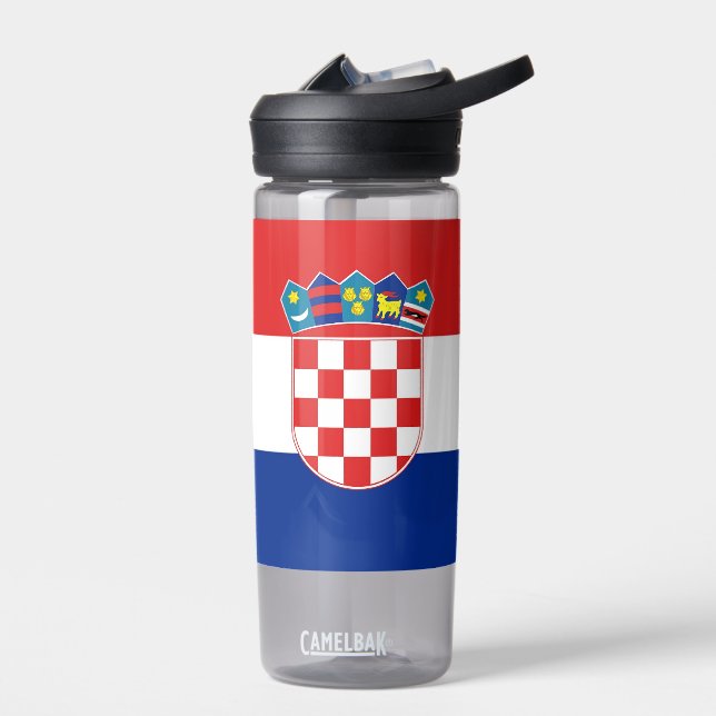 Bouteille d'eau avec drapeau de Croatie (Gauche)
