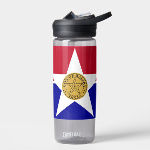 Bouteille d'eau avec drapeau de Dallas City, États