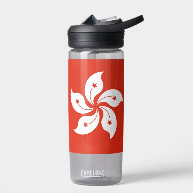 Bouteille d'eau avec drapeau de Hong Kong (Gauche)