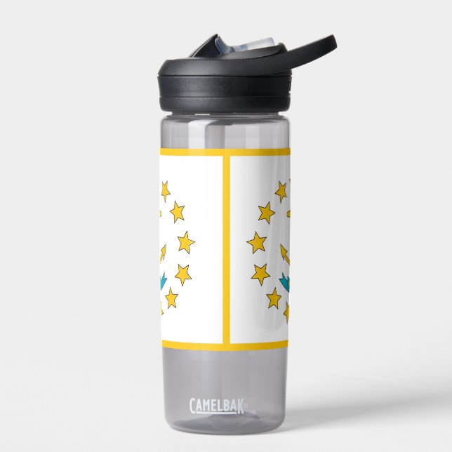 Bouteille d'eau avec drapeau de Rhode Island, État (Gauche)