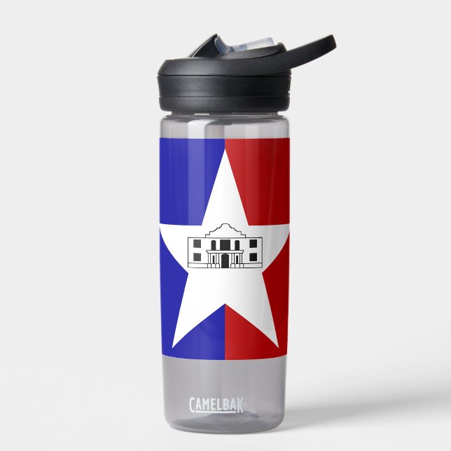 Bouteille d'eau avec drapeau de San Antonio City,  (Gauche)