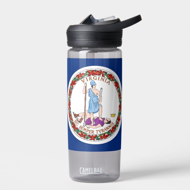 Bouteille d'eau avec drapeau de Virginia State, U. (Gauche)