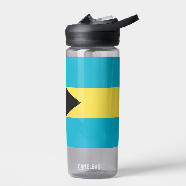 Bouteille d'eau avec drapeau des Bahamas (Gauche)