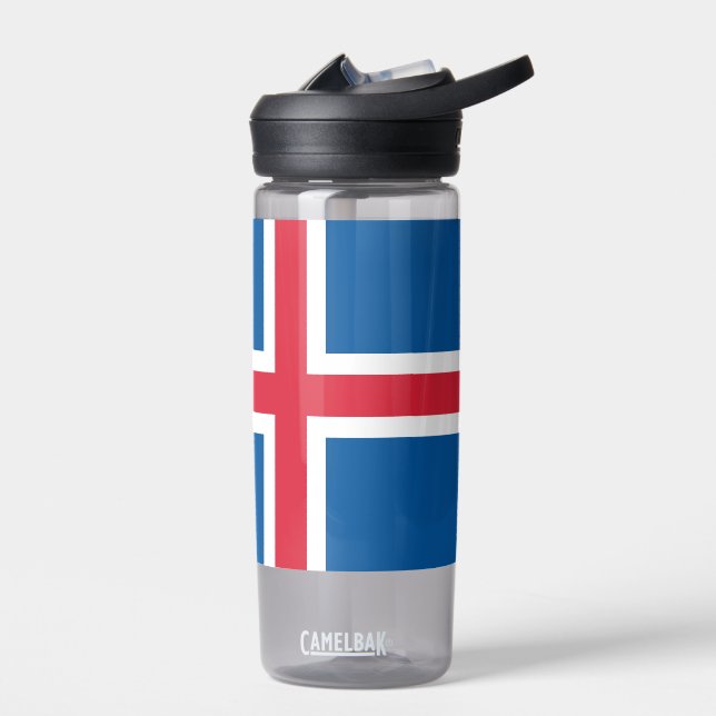 Bouteille d'eau avec drapeau d'Islande (Gauche)