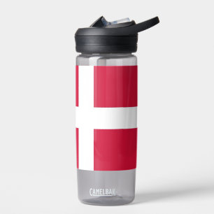 Bouteille d'eau avec drapeau du Danemark