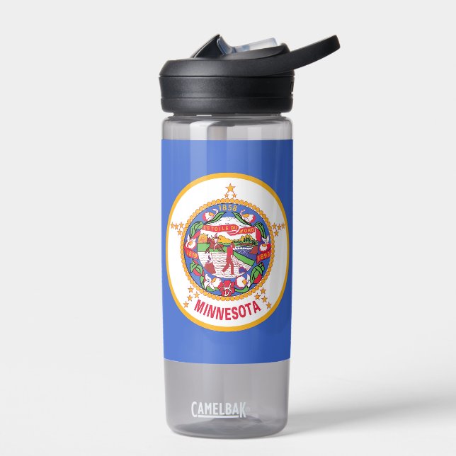 Bouteille d'eau avec drapeau du Minnesota, États-U (Gauche)