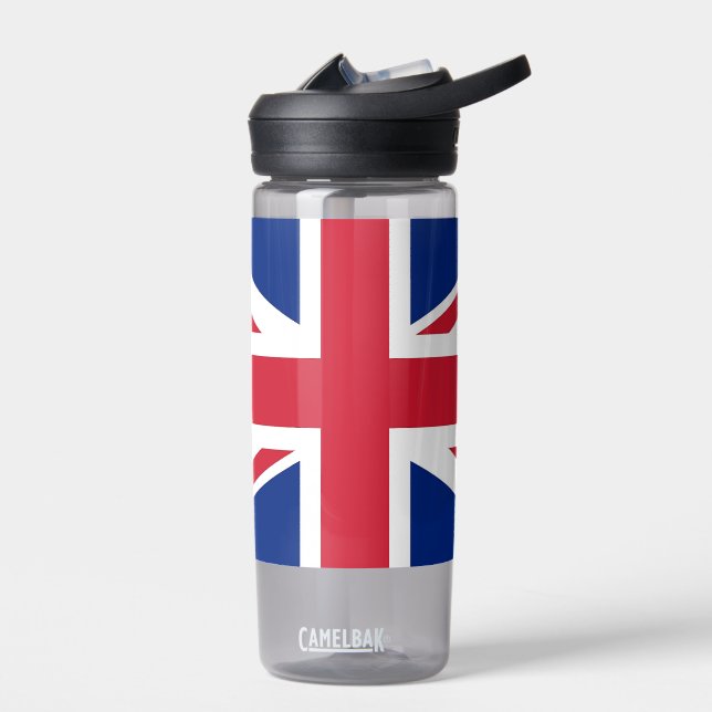 Bouteille d'eau avec drapeau du Royaume-Uni (Gauche)