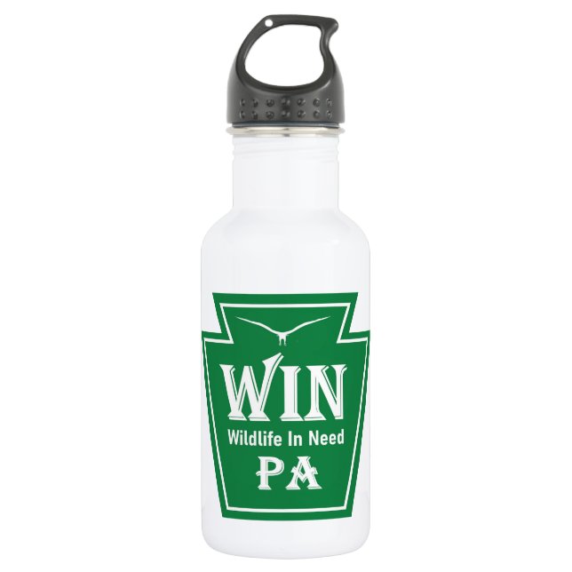 Bouteille d'eau avec logo WIN (Devant)