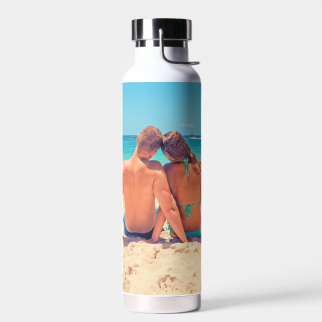 Bouteille d'eau avec photo personnalisée Votre cad (Gauche)