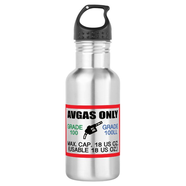 Bouteille D'eau AVGAS / carburant 100LL uniquement (Devant)