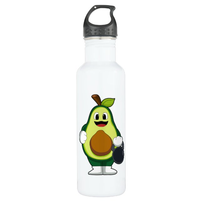 Bouteille D'eau Avocado à l'entraînement Strength avec Dumbbells (Devant)