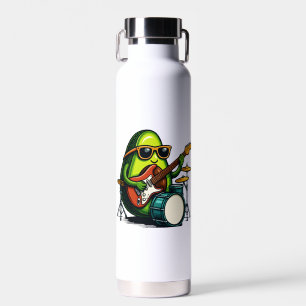 Bouteille D'eau Avocado Guitariste Cool Fruit Band