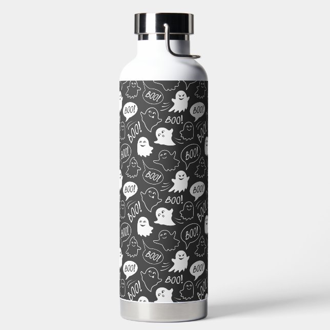 Bouteille D'eau B&W Cute Doodle Halloween Motif (Droite)