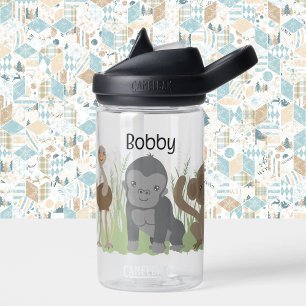 Bouteille D'eau Baby Leopard Monkey Giraffe Ajouter le nom Sip d'e
