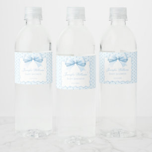 Bouteille d'eau baby shower bleu étiquettes