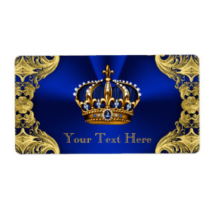 Bouteille d'eau Baby shower Blue Gold