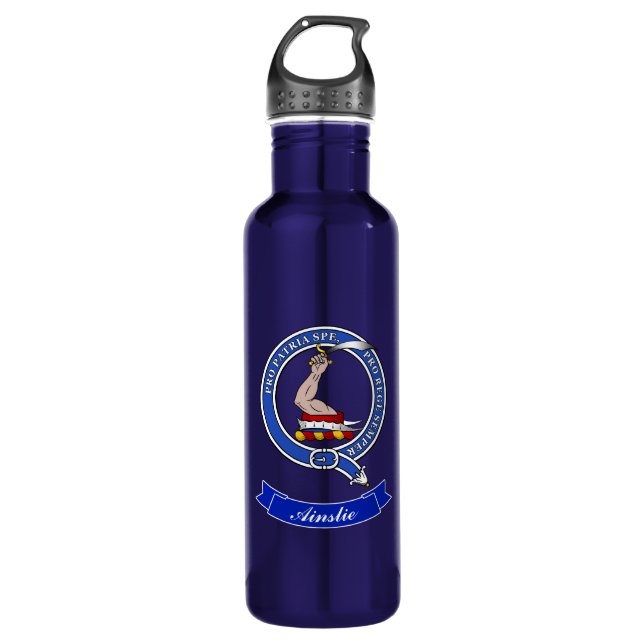 Bouteille D'eau Badge Clan Ainslie Personnalisé (Devant)