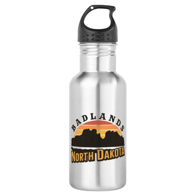 Bouteille D'eau Badlands North Dakota Retro (Devant)
