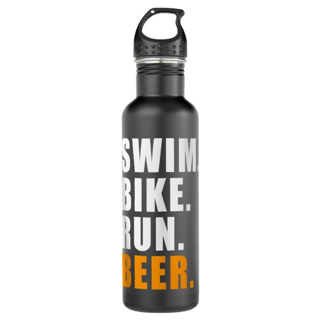 BOUTEILLE D'EAU BAIN À VÉLO BIÈRE TRIATHLETE TRIATHLON SPORT CADEA (Devant)